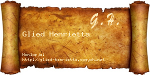 Glied Henrietta névjegykártya